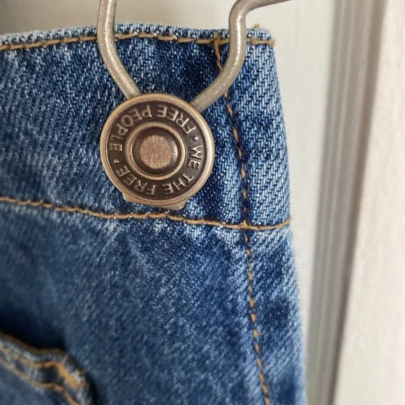 NWOT Free People Ziggy Medium Blue Denim Overalls - Picture 4 of 11